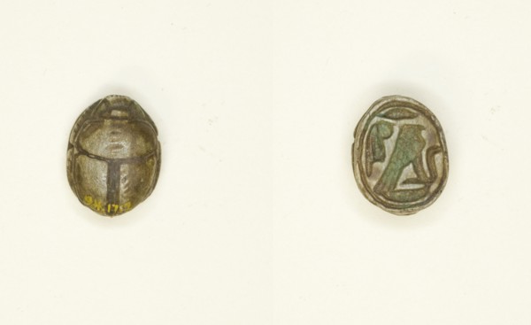 Scarab: Falcon with Cobra and Ma’at Feather, Egypt, Middle Kingdom-New Kingdom, Dynasties 12-18... Creator: Unknown.