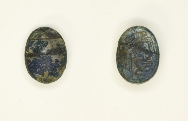 Scarab: Hovering Falcon over Name of God Amun, Egypt, New Kingdom, Dynasties 18-20... Creator: Unknown.