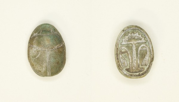 Scarab: Floral Motif, Egypt, Second Intermediate Period - early New Kingdom, Dynasties 15-18... Creator: Unknown.