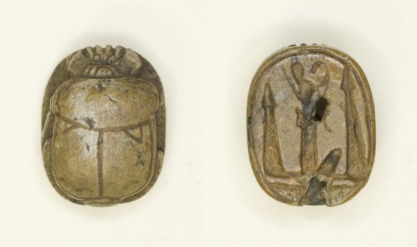 Scarab: King and Hieroglyphs, Egypt, New Kingdom-Late Period, Dynasties 18-26 (about 1550-525 BCE). Creator: Unknown.
