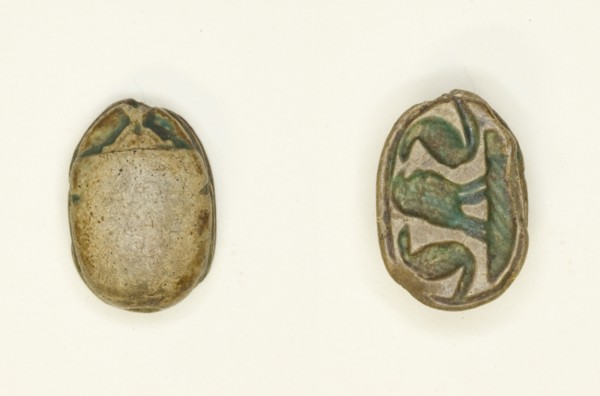 Scarab: Confronted Cobras with Falcon, Egypt, Second Intermediate Period, Dynasty 15... Creator: Unknown.