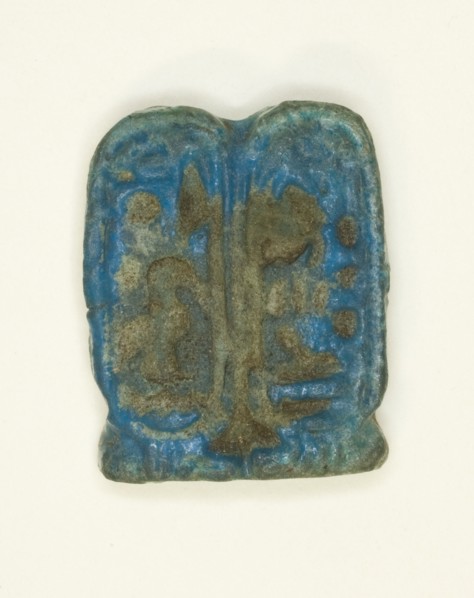 Amulet: Double Cartouche of King Akhenaton, Egypt, New Kingdom, Dynasty 18, reign of Akhenaten... Creator: Unknown.