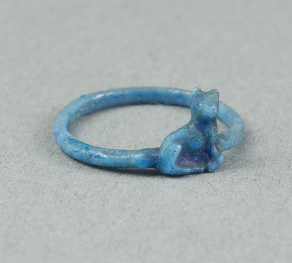Ring: Figure of Seated Cat, Egypt, New Kingdom, Dynasty 18 (about 1390 BCE). Creator: Unknown.