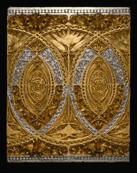 Schiller Theatre Building, Chicago, Illinois: Banquet Room Frieze Panel (Restored), c. 1891/93. Creator: Adler & Sullivan.
