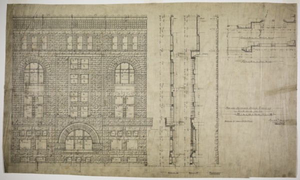 Standard Club, Chicago, Illinois, Revised Elevation and Details, 1887. Creator: Adler & Sullivan.