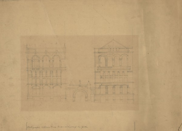 Board of Trade Building, Kansas City, Missouri, Front Elevation Study, c. 1887. Creator: Burnham and Root.