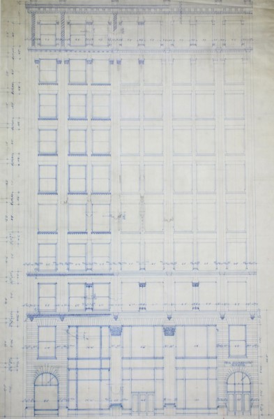 Silversmith Building, Chicago, Illinois, Elevation, 1896. Creator: Daniel Burnham.