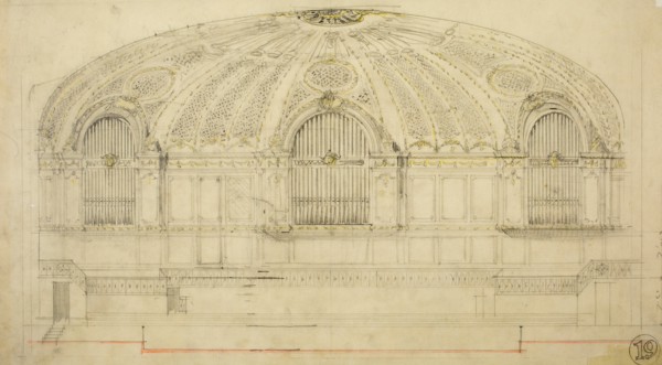 Orchestra Hall, Chicago, Illinois, Section, 1904. Creator: Daniel Burnham.