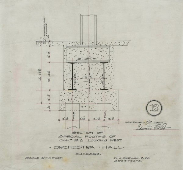 Orchestra Hall, Chicago, Illinois, Detail Drawings, 1905-1907, 1910. Creator: Daniel Burnham.