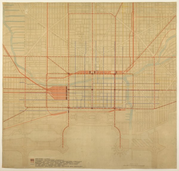 Plate 80 from The Plan of Chicago, 1909: Chicago. Diagram of City Center, Showing the Proposed... Creator: Daniel Burnham.