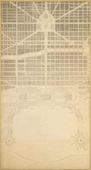 Plate 129 from The Plan of Chicago, 1909: Chicago. The Business Center of the City, Within the... Creator: Daniel Burnham.