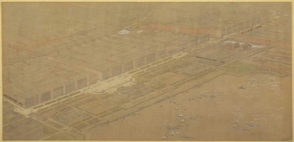 Plate 114 from The Plan of Chicago, 1909: Chicago. Proposed Boulevard and Parkway on Michigan... Creator: Daniel Burnham.