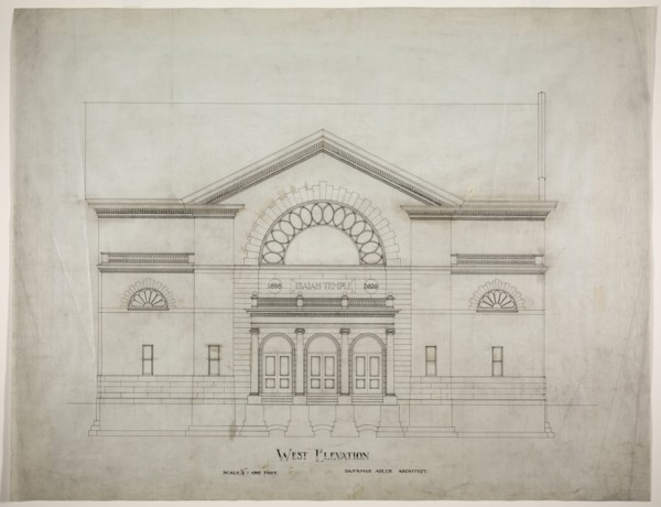 Isaiah Temple, Chicago, Illinois, Alternate West Elevation, 1898/99. Creator: Dankmar Adler.