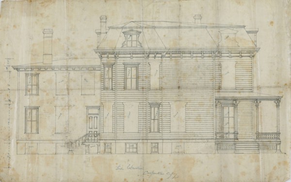Charles R. Larrabee House, Chicago, Illinois, Side Elevation, c. 1863/64. Creator: Edward Burling.