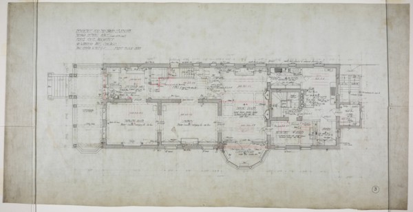 David Lewinsohn House, Chicago, Illinois, First Floor Plan, 1898. Creator: Frederick Louis Foltz.