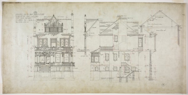 David Lewinsohn House, Chicago, Illinois, North and South Elevations, 1898. Creator: Frederick Louis Foltz.