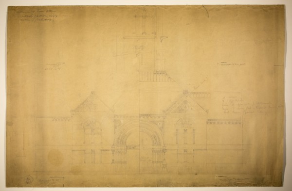 Proposed Fine Arts Museum, World's Columbian Exposition, Chicago, Entrance Elevation, c. 1890. Creator: John Wellborn Root.
