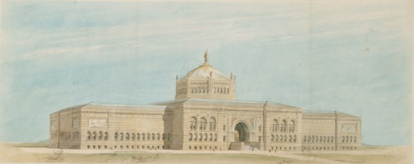 World's Columbian Exposition Fine Arts Museum, Chicago, Illinois, Perspective, c. 1890-1891. Creator: Paul C. Lautrup.