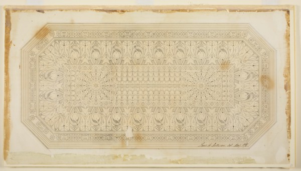 Ceiling Design with Peacock Motif, 1876. Creator: Louis Sullivan.