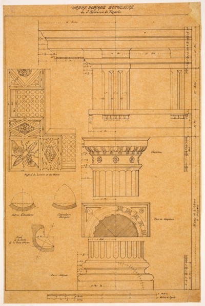 The Orders of Architecture: Student drawings after a French edition of Vignola, c. 1875. Creator: Louis Sullivan.