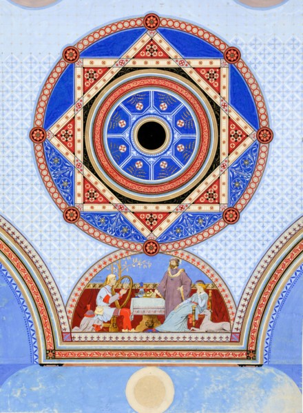 Ottawa Opera House, Ottawa, Illinois, Wall Stencil Design, c. 1875. Creator: Peter Bonnett Wight.