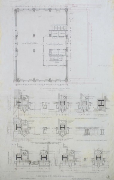 Fisher Building Addition, Chicago, Illinois, Detail, 1890. Creator: Peter Joseph Weber.
