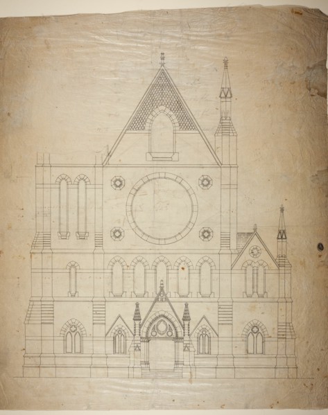 Second Presbyterian Church, Chicago, Illinois, East Elevation, 1874. Creator: Renwick & Sands.