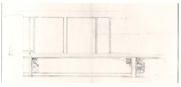 Pullman Car Interior Elevation Sketch, c. 1892/94. Creator: Solon Spencer Beman.
