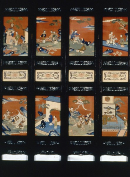 Screen (Four-Fold), China, Qing dynasty (1644-1911), 19th century. Creator: Unknown.