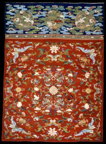 Panel (Furnishing Fabric), China, Ming dynasty(1368-1644)/ Qing dynasty (1644-1911), 1600/50. Creator: Unknown.