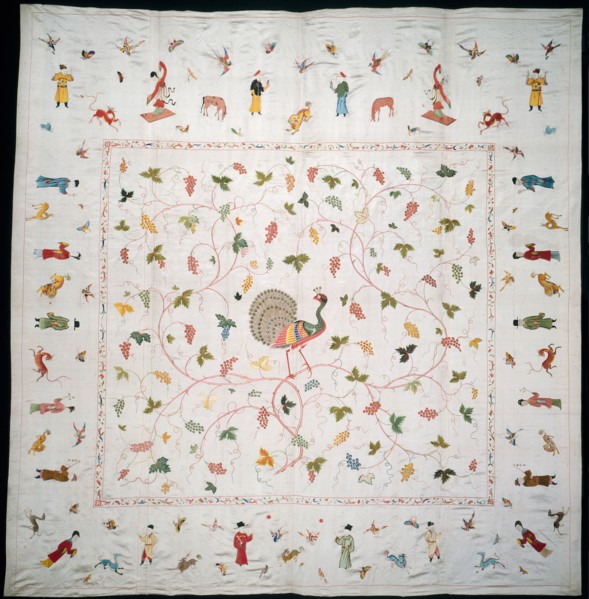 Bedcover, China, Qing dynasty (1644-1911), 1750/1800. Creator: Unknown.