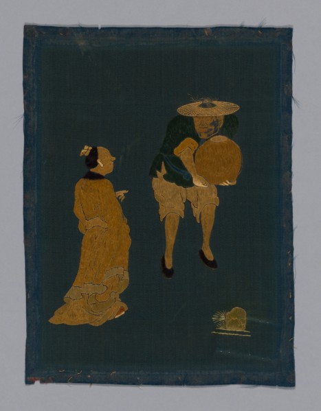 Panel (Furnishing fabric), China, Kangxi Period, Qing dynasty (1644-1911), 1800/50. Creator: Unknown.