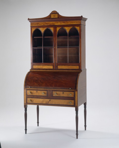 Cylinder Desk and Bookcase, 1800/10. Creator: Unknown.