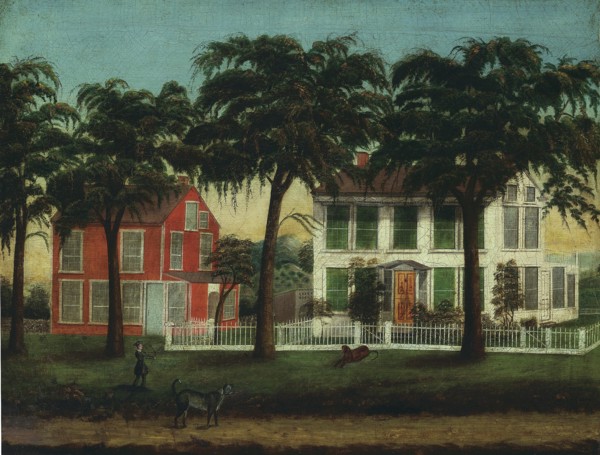Houses on the Fox River, Illinois, 1881/90. Creator: Unknown.
