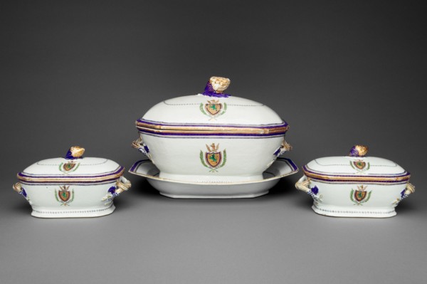 Tureens with cover and a stand, c. 1787/90.  Creator: Unknown.