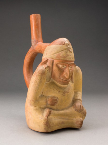 Portrait Vessel in Form of Seated Man, Possibly a Hunchback, 100 B.C./A.D. 500. Creator: Unknown.
