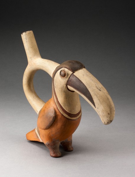 Handle Spout Vessel in Form of a Toucan, 100 B.C./A.D. 500. Creator: Unknown.