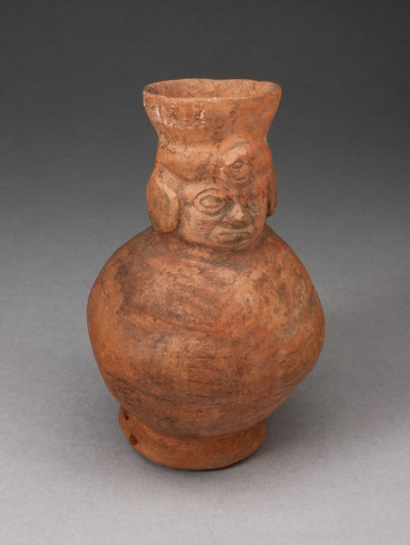 Small Jar in the Form of an Abstract Figure with Modeled Head, 100 B.C./A.D. 500. Creator: Unknown.