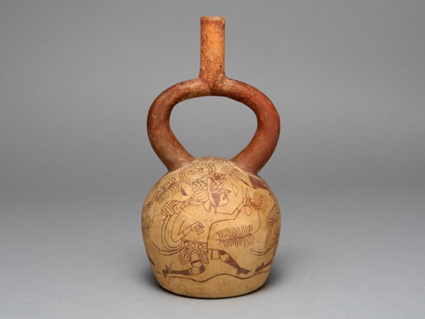 Stirrup Spout Vessel Depicting Runners, 100 B.C./A.D. 500. Creator: Unknown.