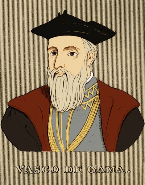 'Vasco De Gama',  (c1460s-1524), 1830. Vasco da Gama (c1460s-1524) Portuguese explorer and the first European to reach India by sea, which opened sea routes for an age of global imperialism. From "Bio...