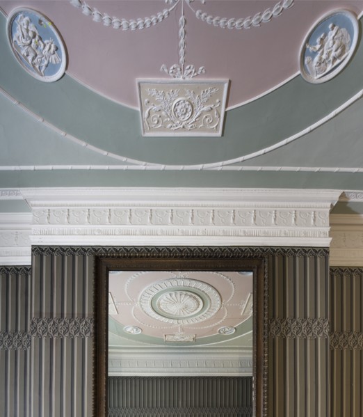 Decorative plasterwork in a Georgian town house, Portland Place, London, 2014. Creator: Chris Redgrave.