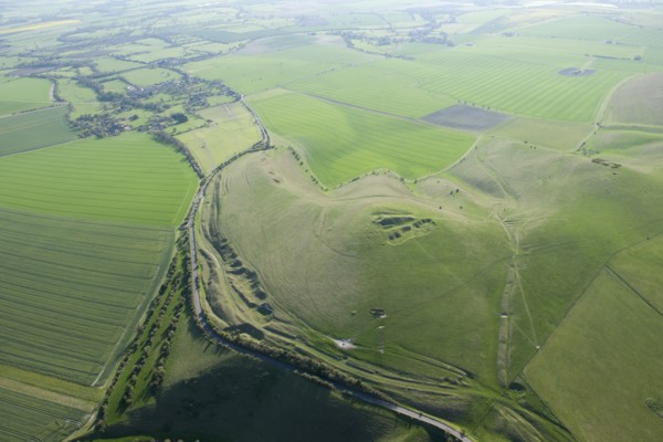 View from Adam's Grave long barrow on Walkers Hill to Alton Barnes, Wiltshire, 2015. Creator: Historic England.