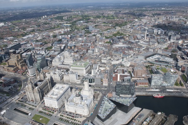 View of Liverpool from the historic waterfront, 2015. Creator: Historic England.