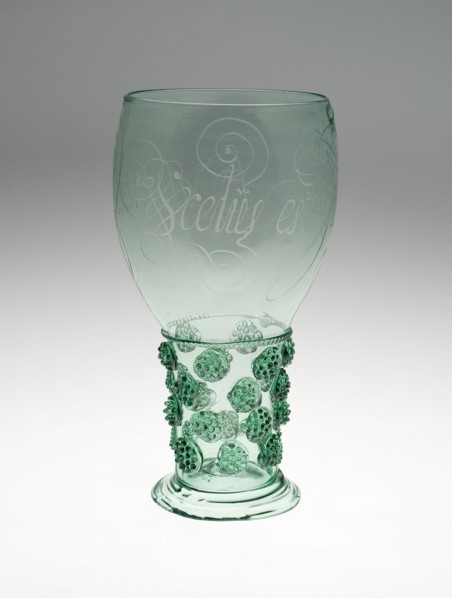 Prunted Beaker (Roemer), Netherlands, c. 1640.