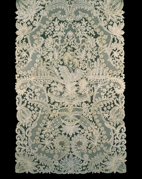 Scarf, Belgium, 1865/1900 (based on design from 1720/30).