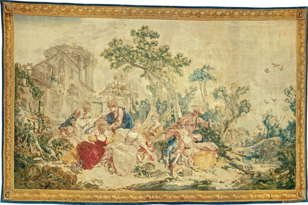 The Bird Catcher, from The Noble Pastoral, Beauvais, 1778/80. Woven at the Manufacture Royale de Beauvais under the direction of André Charlemagne Charron, after a cartoon by François Boucher.
