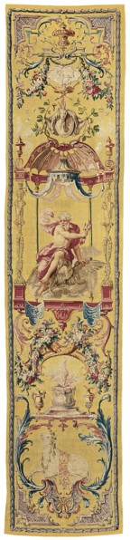The Month of July/The Sign of Leo, from The Grotesque Months, Paris, c. 1726. The fleece and head of Amalthea, Jupiter riding an eagle and holding a thunderbolt, and the goat that suckled the infant g...