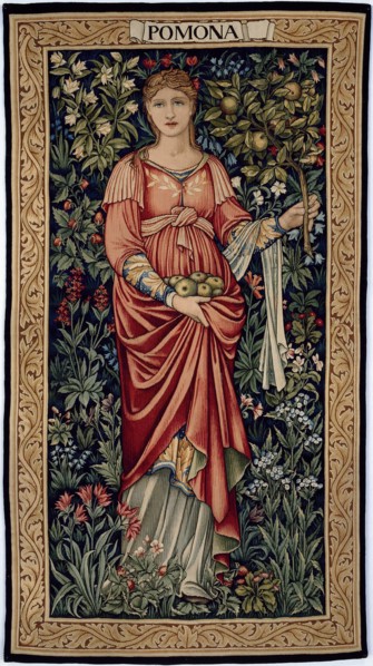 Pomona (From Flora and Pomona), England, 1906. Figure design 1882, background design 1898. Woven by Walter Taylor and John Keich at the Merton Abbey Tapestry Works, London, after designs by Sir Edward...
