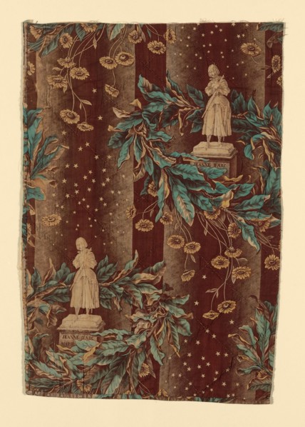 Jeanne d'Arc (Joan of Arc), (Furnishing Fabric), France, 1839/40. After a sculpture by Marie Christine d'Orléans.