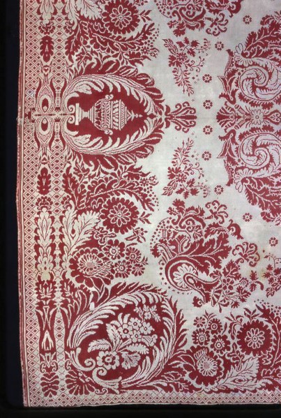 Coverlet, New York, 1850. Attributed to Charlotte Purchase Thornton.